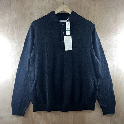 CAMISA POLO HOMBRE TOMMY BAHAMA CAPITAL CABLE LS ALGODÓN CACHEMIR DISEÑADOR TALLA L NUEVA Foto 1 de 4
