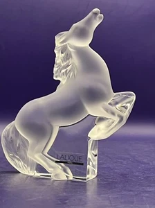 Lalique Crystal Figurine Frosted Horse Rearing Kazak Horse 5.7in Tall - Picture 1 of 24