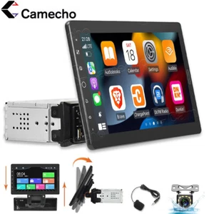 Radio estéreo para automóvil de 10,1" Apple/Android Carplay Bluetooth 1 Din pantalla táctil cámara - Imagen 1 de 13