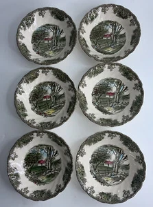 Johnson Bros Friendly Village Stone Wall Fruit/Dessert/Sauce Bowls England (6) - Picture 1 of 5