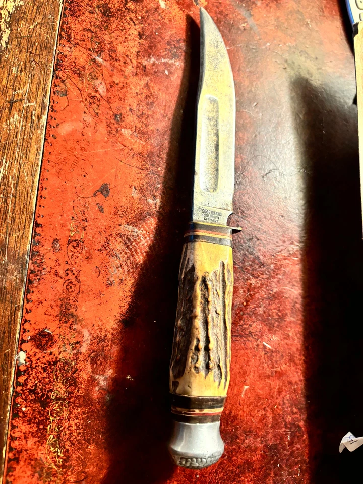 VTG Edge Brand Solingen Germany Original Bowie Knife 457 Stag Handle - Image 1 of 4