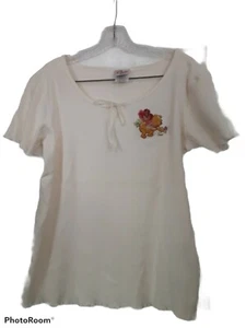 Vtg Disney Store Women's M Cotton Ribbed Short Sleeve Winnie The Pooh Top Tshirt - Picture 1 of 8