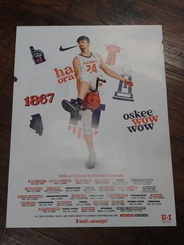 Illinois Fighting Illini 2022-23 Basketball POSTER MATTHEW MAYER 18" x 24" UIUC Cover