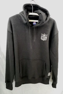 NWT NFL Logo Mens Pullover Hoodie Size M In Black & Silver Reflective READ - Picture 1 of 8