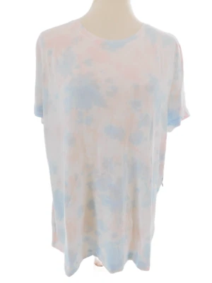 Camisa para mujer Danskin extra grande tie-dye azul y rosa manga corta Foto 1 de 4