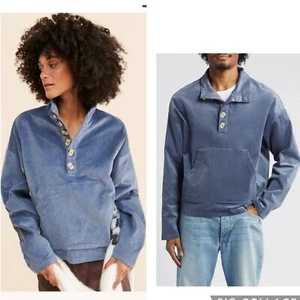Falling Forward Corduroy Knitted Buttoned Turtleneck Top Sweatshirt Size Small - Picture 1 of 7