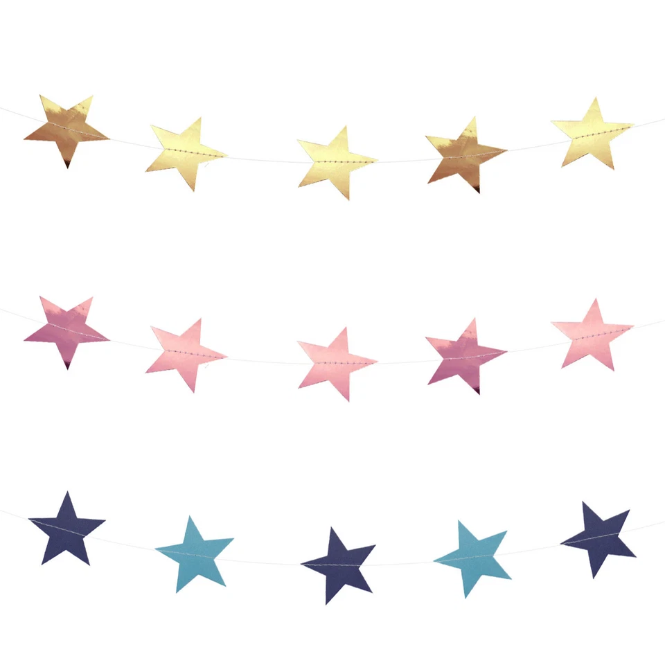 Stern Girlande Banner mit Sternen Geburtstag Party Weihnachten Deko - wählbar - Bild 1 von 1