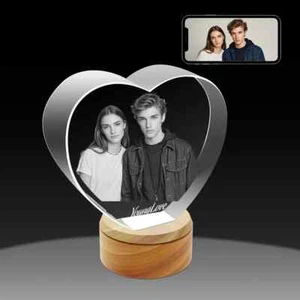Personalised Gift Ideas, 3D Crystal Photo For Birthday Wedding Anniversary Gifts - Picture 1 of 14
