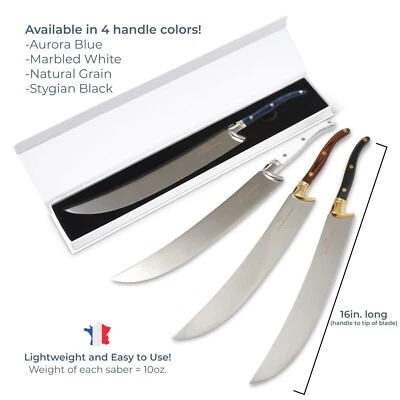 16" Engraved Stainless Steel Champagne Saber Sword, French Laguiole with Box - Image 1 of 4