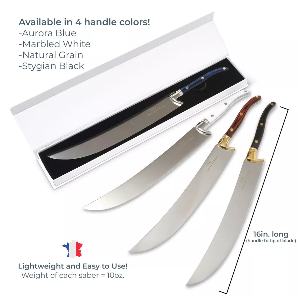 Espada Sable Champagne Acero Inoxidable Grabada 16", Laguiole Francés con Caja Foto 1 de 4