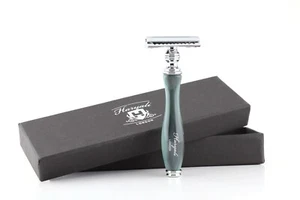 Haryali De Sécurité Rasoir Double Lame Artisanal Vert Résine Poignée pour Hommes - Picture 1 of 3