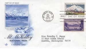 USPS FDC Art Craft-Blue #1454 15c Mount McKinley-Combo ST3072 - Picture 1 of 2