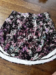 Gonna Lululemon Hotty Hot HR taglia 6 stencil fiori rosso trasparente - Foto 1 di 6