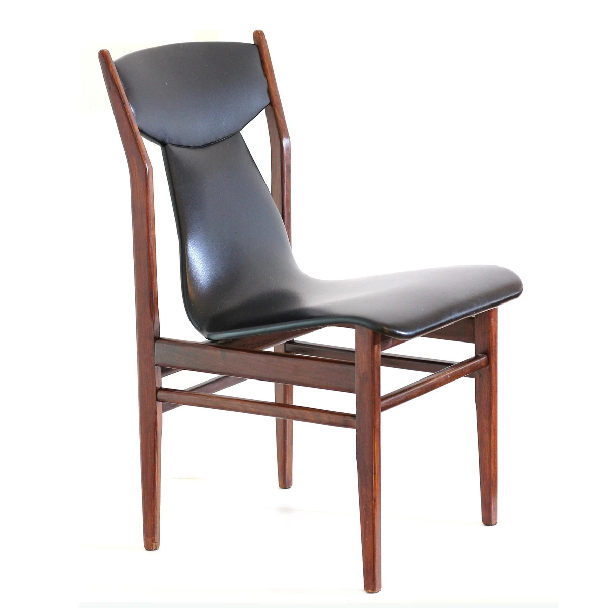 NEWBULIG 4er-Set Esszimmerstühle Mid-Century – PU-Leder Polster, Buchenholzbeine, Weiß, Ohne Armlehnen