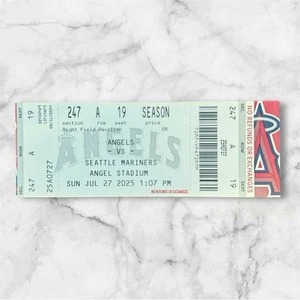 Boleto Mike Trout 27/07/2025 LA Angels 1000 RBI talón y carrera jonrón #397 COMO NUEVO - Imagen 1 de 1