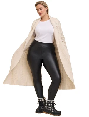 Torrid Pants Womens 2X Black Signature Waist Faux Leather  - Image 1 of 4