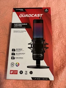 HyperX QuadCast S - RGB USB Condenser Microphone, Black, BRAND NEW - Photo 1/2
