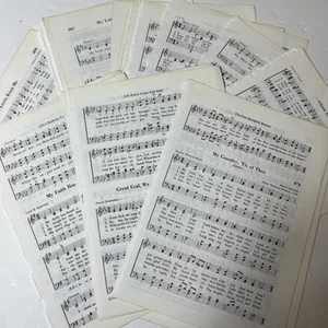 Sheet Music Pages LOT For Crafting 50 Sheets from Old Hymnals - Picture 1 of 2