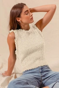 SO ME Tweed Knit Sweater Vest Top - Picture 1 of 7