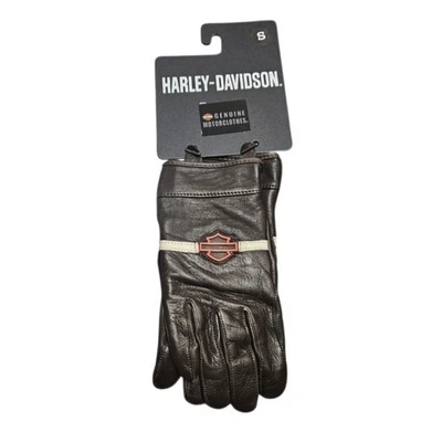 Guantes de moto Harley-Davidson de cuero marrón acolchados TouchTech pequeños nuevos Foto 1 de 4