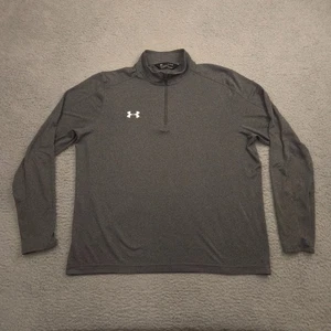 Under Armour ¼ Zip Pullover Mens XL Gray HeatGear Long Sleeve Athletic Shirt - Picture 1 of 8