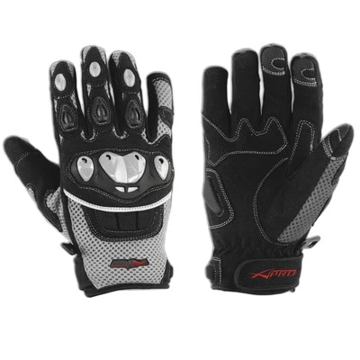 Guanto Tessuto Moto Protezione Nocche Estivo Tessuto Traforato Estivo Grigio - Immagine 1 di 2