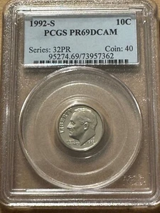 1992-S Roosevelt Dime PCGS PR69DCAM - Picture 1 of 2