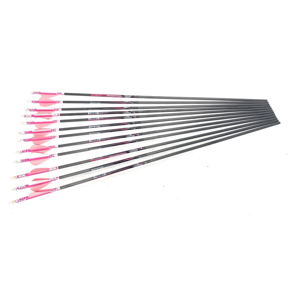 SOUTHLAND ARCHERY SUPPLY Carbon Express Wolverine 26"/28" Fletched Arrows for 30-50 lbs - 12/PK (No Tips)