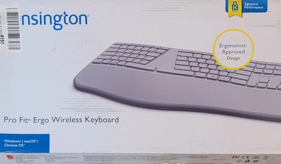 Computer Keyboard - Kensington Pro Fit Ergo Ergonomic - Wireless - Professional - Image 1 of 3