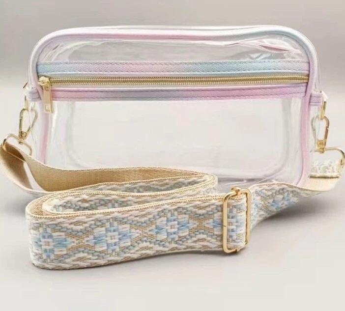 Cartera PVC transparente con correa bordada. Perfecto para conciertos y eventos deportivos Foto 1 de 1