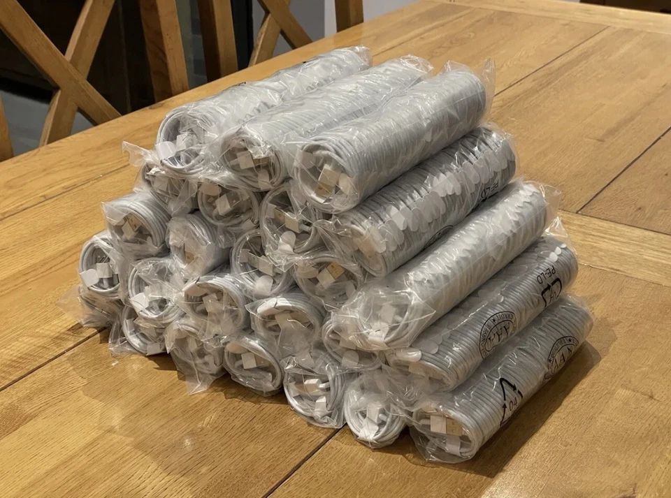 ⭐️500 Pack Charger Cables for iPhone 11 12 Pro Max 13 14 Wholesale Job Lot - Image 1 of 1