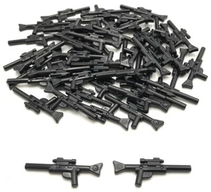Lego 50 neue schwarze Minifigur Waffe Waffen Blaster lange Stücke - Bild 1 von 1
