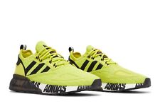 Size 4 (GS) - adidas ZX 2K Boost Low Bold Logo Graphic - Acid Yellow