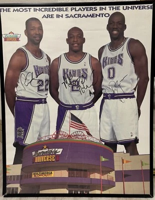 Sacramento King's Autographed 22x28 Poster Mitch Richmond Olden Polynice Simmons - Image 1 of 4