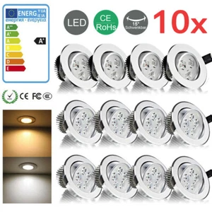 10x LED Einbau Strahler 3W 5W Einbauleuchten Decken Leuchte Set Einbau Spot Yxsm - Bild 1 von 16