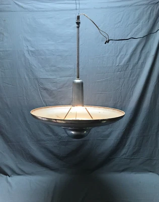 复古镀铬金属 24 英寸装饰吸顶灯具 中世纪 1447-22B — 第 1/4 张图片