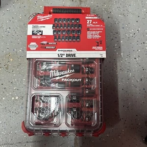 Milwaukee 49-66-6804 27-Piece 1/2” Shockwave Impact Duty Packout Socket Set - Picture 1 of 1