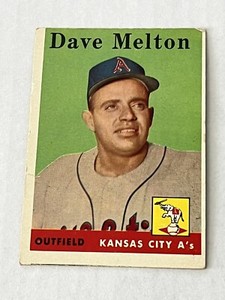 Vintage 1958 Topps Dave Melton Baseball Card #391 Kansas City Athletics EX-MT OC