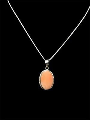 Ciondolo in argento con corallo rosa naturale - Immagine 1 di 4