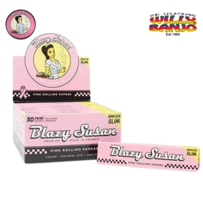 Blazy Susan King Size Slim Pink Rolling Papers Rizla Kingsize
