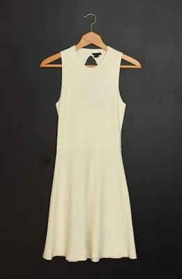Vestido Suéter Tejido Theory Maysen Marfil Ajuste y Acampanado Hasta la Rodilla Corte Trasero Talla S Foto 1 de 4