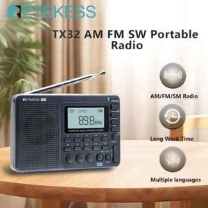 Portable Radio FM AM SW Rechargeable USB Speaker w/ Recorder Speaker V115 Radio - Picture 1 of 23