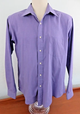 Oleg Cassini 男式紫色长袖纽扣衬衫 16-34/35 码 — 第 1/4 张图片