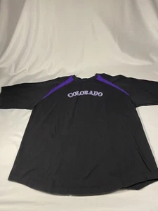 Colorado Rockies - schwarz und lila T-Shirt - Erwachsene Größe L MLB Baseball EUC - Bild 1 von 4