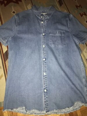 Mens Threads For Thought Denim Shirt Organic Cotton Size XL - Image 1 of 4