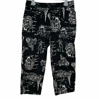 Vintage Bill Blass Capri Mujer 10 Bolsillos Frontales Diseño Escena Francesa Algodón Lycra Foto 1 de 4