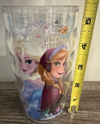 Disney Princess Frozen Elsa Anna 10oz. Tervis Tumbler Clear Plastic Cup No Lid - Imagem 1 de 4