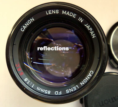 Canon FD 85mm f/1.8 F1.8 Lens Canon FD Mount Manual Focus Lens Excel - Image 1 of 4