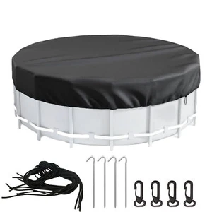 8/10/12 Ft Round Pool Cover Above Ground Swimming Pool Cover With Ground Spike - Picture 1 of 15