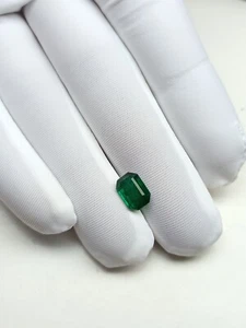 1.78 CRT Natural Zambia Emerald Octagon Untreated Fine Cut 7x6 mm Loose Gems - Picture 1 of 9